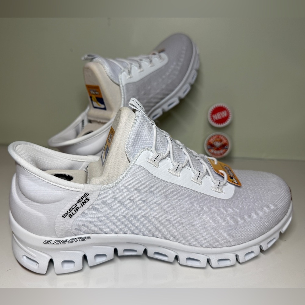 Skechers - Size 7 Wide - Women Slip ins Tranquility White Shoes - New - Picture 5 of 10